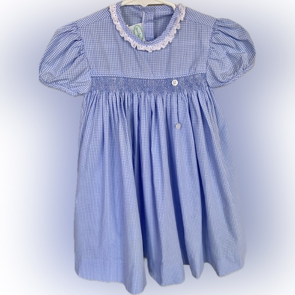 Grace & James Kids Blue Gingham
Celebration Dress Christmas Holiday Girl’s 4 4T - Picture 1 of 12